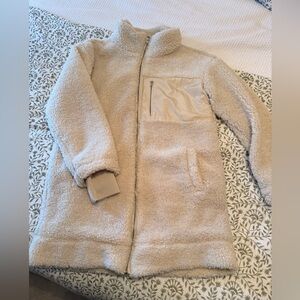 Altar'd State Cream Sherpa Mid-Length Jacket